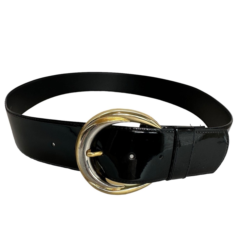 Milor Black Patent 2” Wide Vinyl Belt Fits 39”-43”